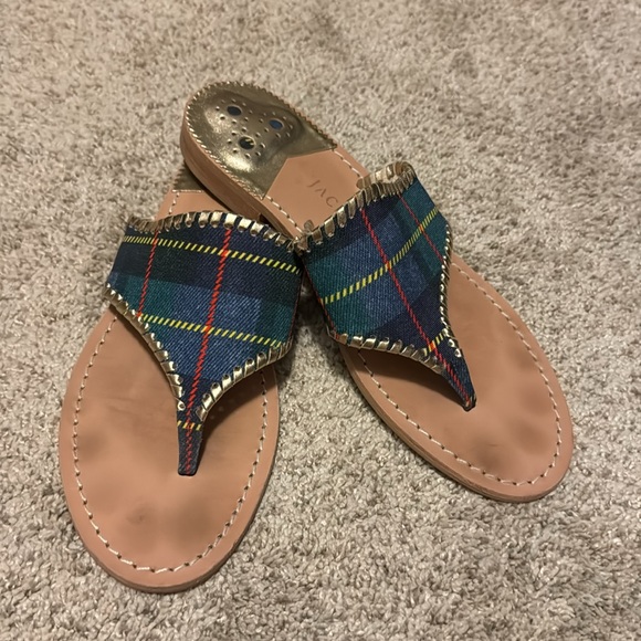 Jack Rogers Tartan Plaid Sandals Sz 9 - Picture 2 of 4